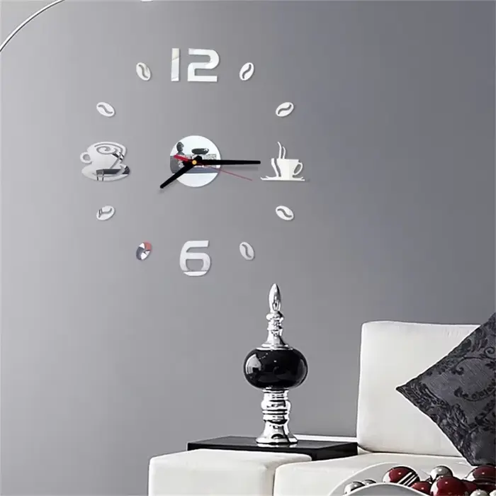 Horloge murale numérique autocollant Design moderne bricolage cuisine salon décor à la maison