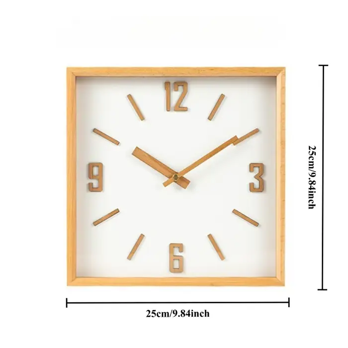 Horloges murales en bois nordique moderne Simple horloge ménage salon horloge silencieuse élégant lu