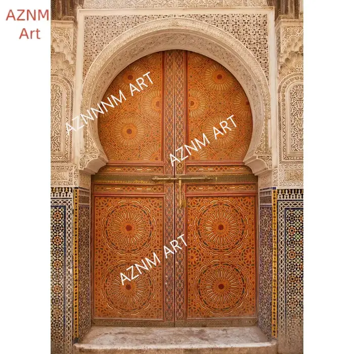 Toile d'art mural de porte marocaine