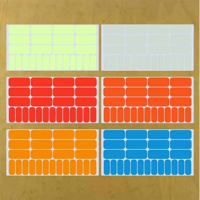 Étiquette de bouton de commutation rectangulaire