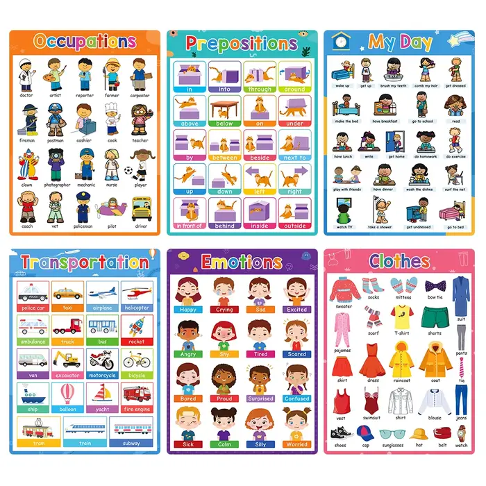 Affiches éducatives pour enfants d'âge préscolaire