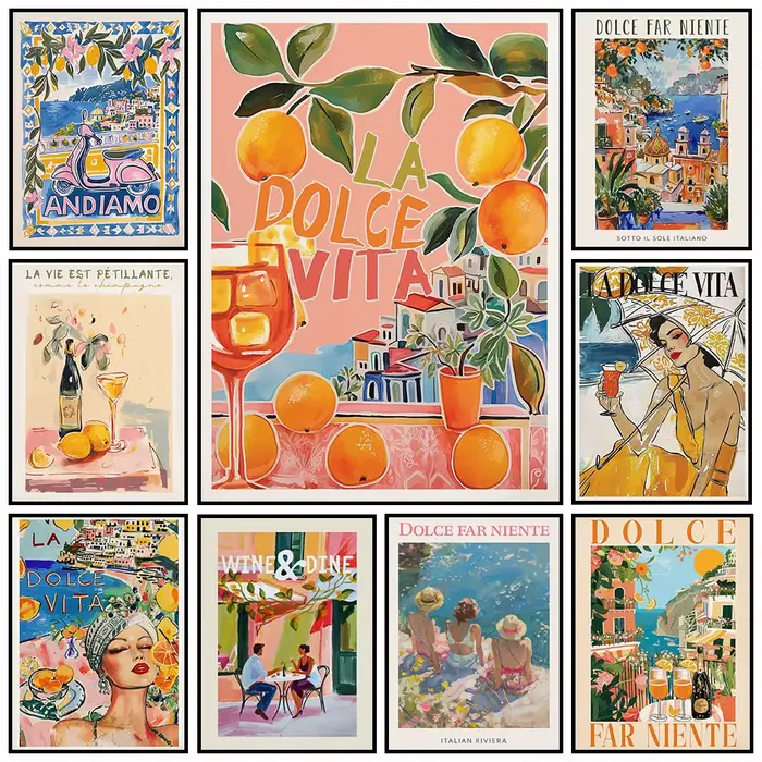 Affiches La Dolce Vita Côte d'Amalfi Italie