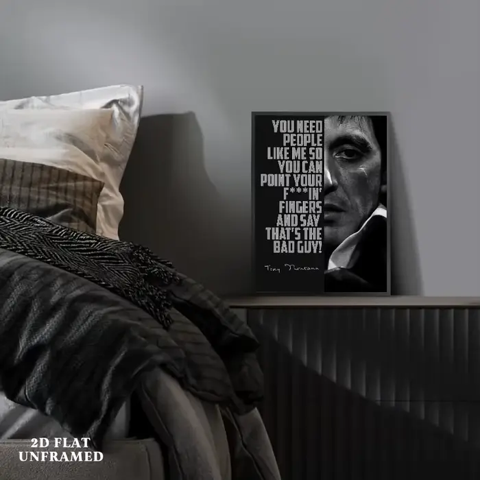 Impression sur toile avec citation de Tony Montana