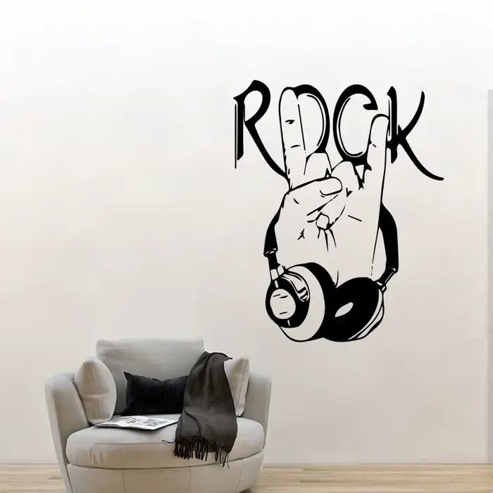 Rock band Art Mural autocollant musique décalcomanie pour chambre à coucher salon décoration vinyle autocollants muraux