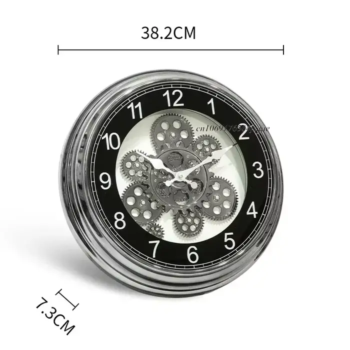 Horloge murale transparente à engrenages mobiles Steampunk