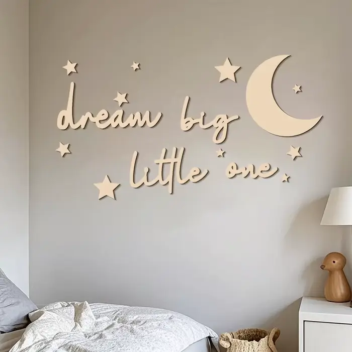 Autocollant mural de rêve en bois Big Little One