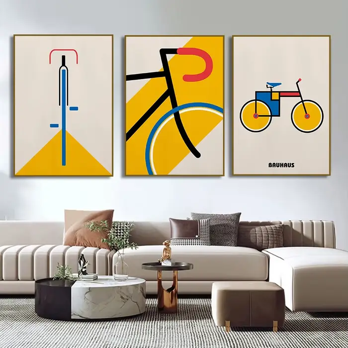Bauhaus – affiche de vélo moderne du milieu du siècle