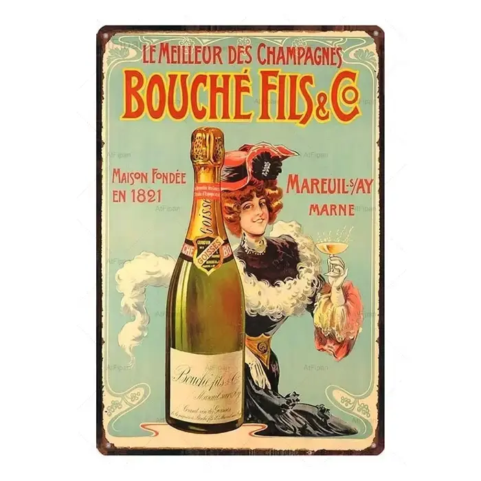 Affiche Murale Vintage en Métal