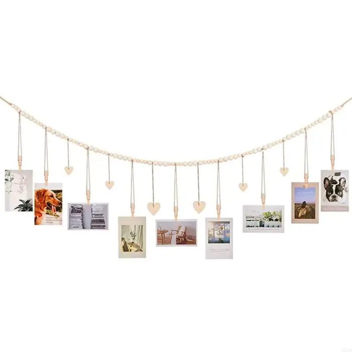 Présentoir photos suspendu avec Clip, cadre Photo, décorations murales, cintres pour photos, décorat