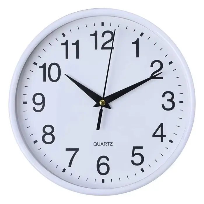 Horloges murales rondes modernes de 8 pouces, à piles, chiffres précis, horloge murale facile à lire