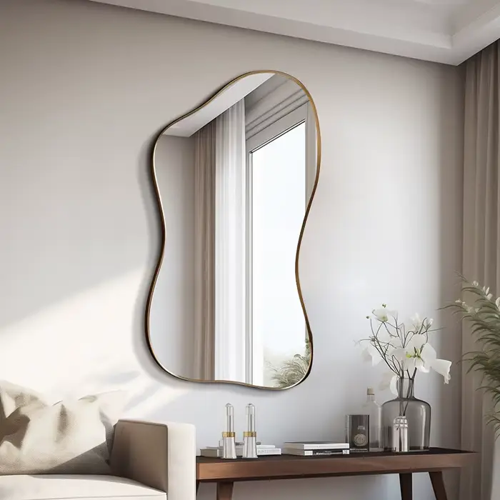 Miroir mural nordique irrégulier, présentoir sur pied, créatif, pour chambre à coucher, Cool, access