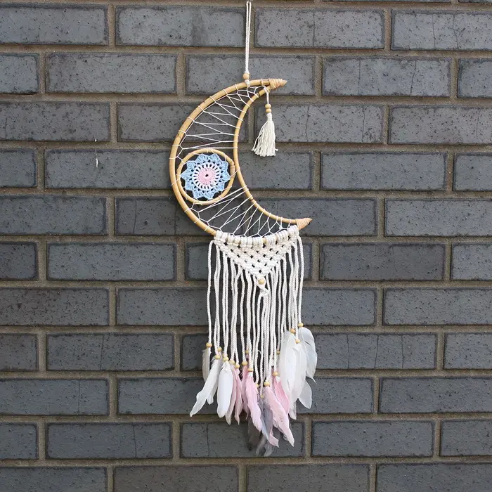 Protection Dream Cather - Macrame Moon Assorted Colours