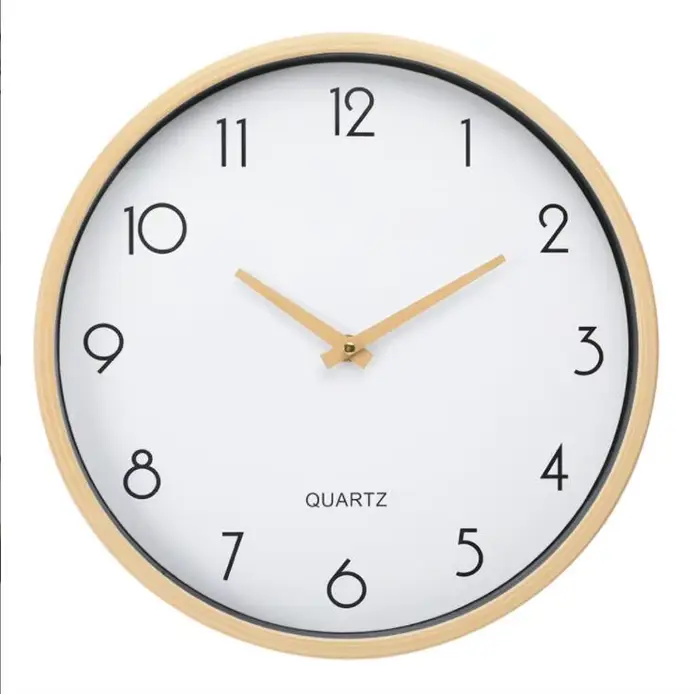 Horloge murale blanche silencieuse en bois