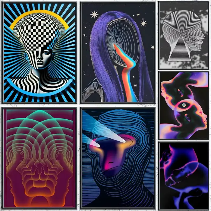 Affiche d'art futuriste abstrait