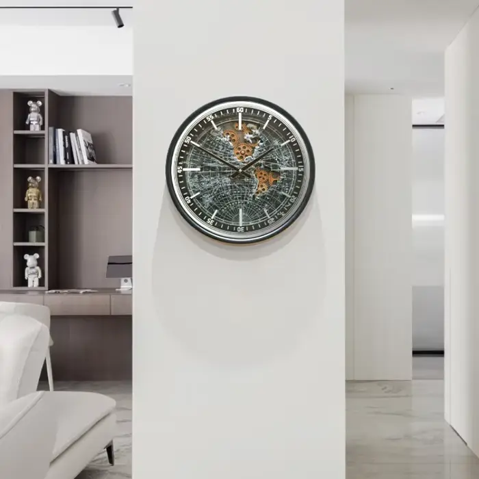 Horloge murale circulaire rétro pour salon