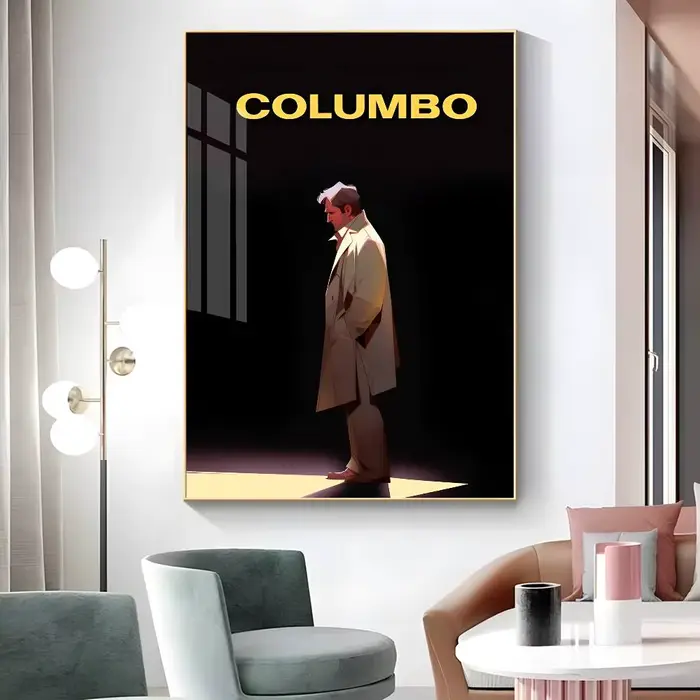 Affiche autocollante de films classiques C-Columbo, impression d'art mural imperméable, pour salon, 