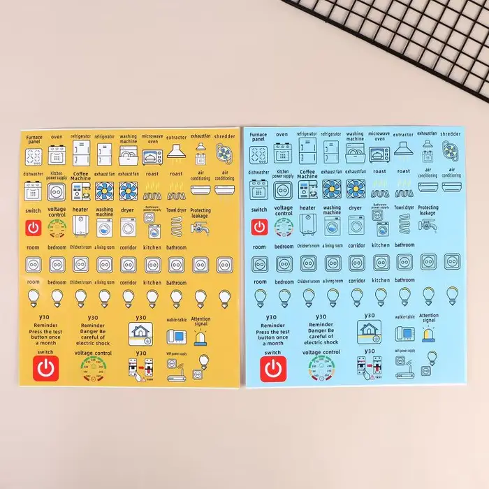 Offre Spéciale – Lot de 2/5 feuilles d'autocollants décoratifs étanches pour panneaux de disjoncteurs électriques (version anglaise)