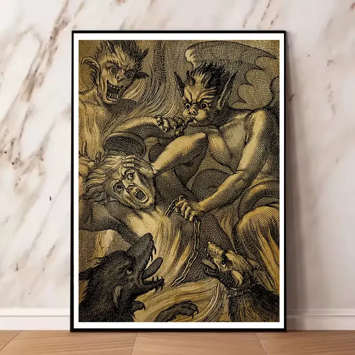 Affiche Vintage de Sorcières Satan et les Démons du Sabbat