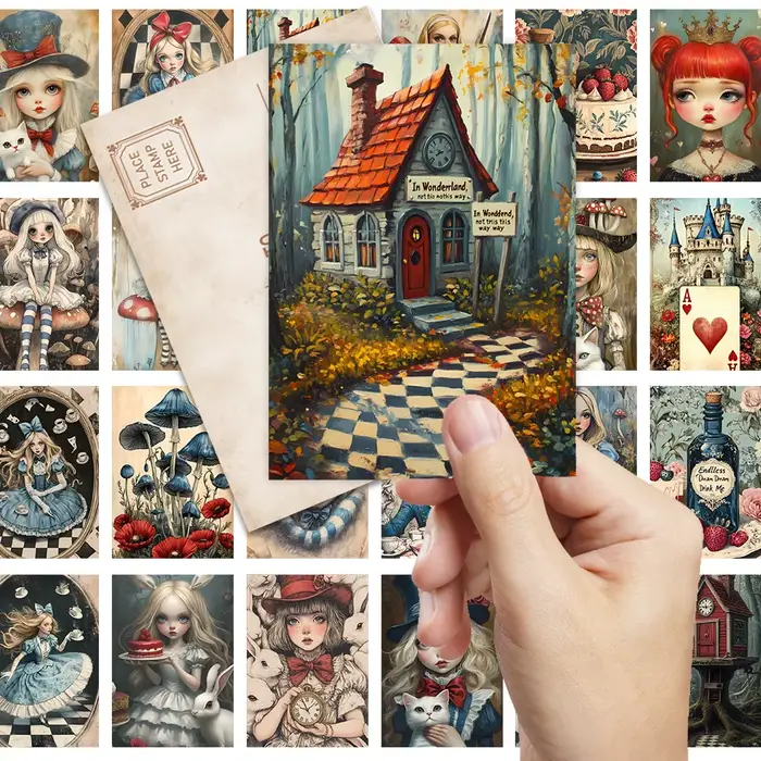 32 pièces, cartes postales Alice au pays des merveilles