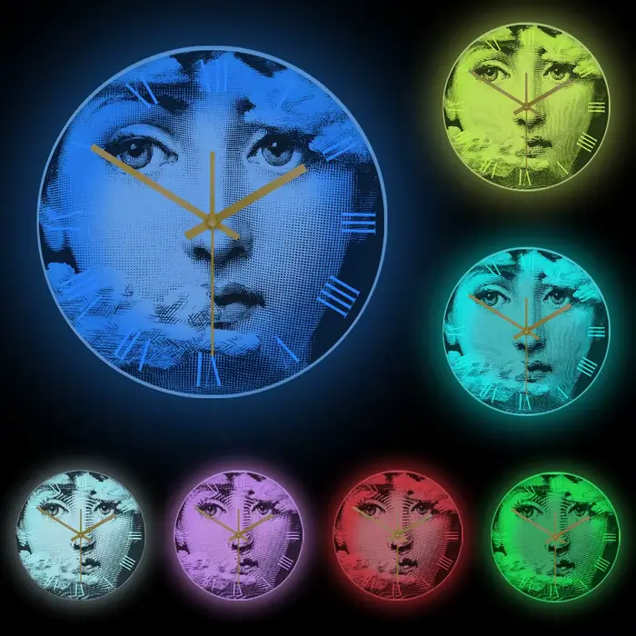 Peintre italien artiste décoratif imprimé horloge murale jeune femme Portrait