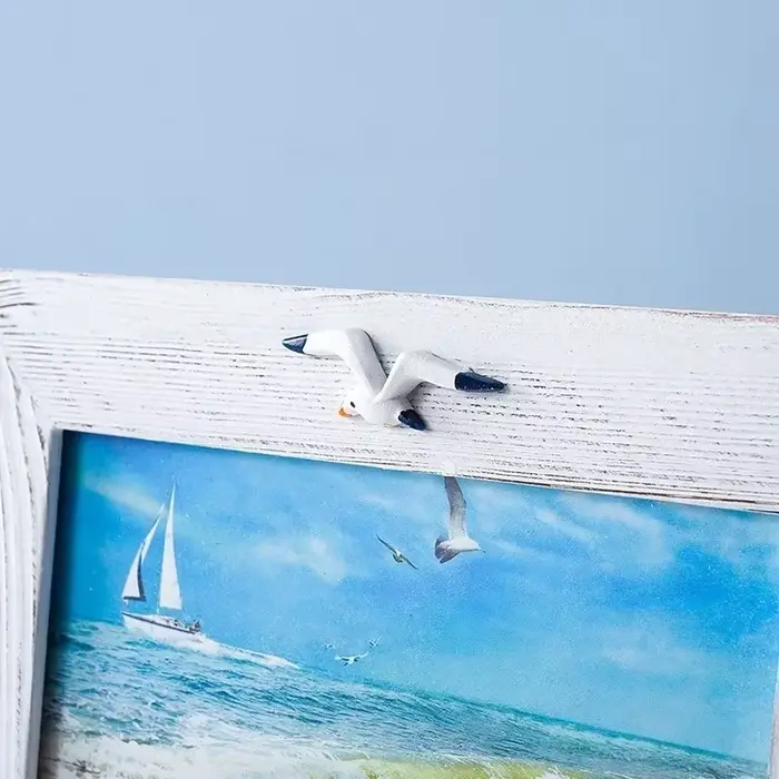 Cadre photo d'océan en bois