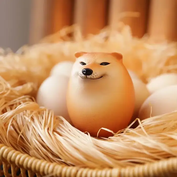 Décorations créatives en forme d'oeuf Shiba Inu pour la maison et le bureau, chien et oeuf, figurine
