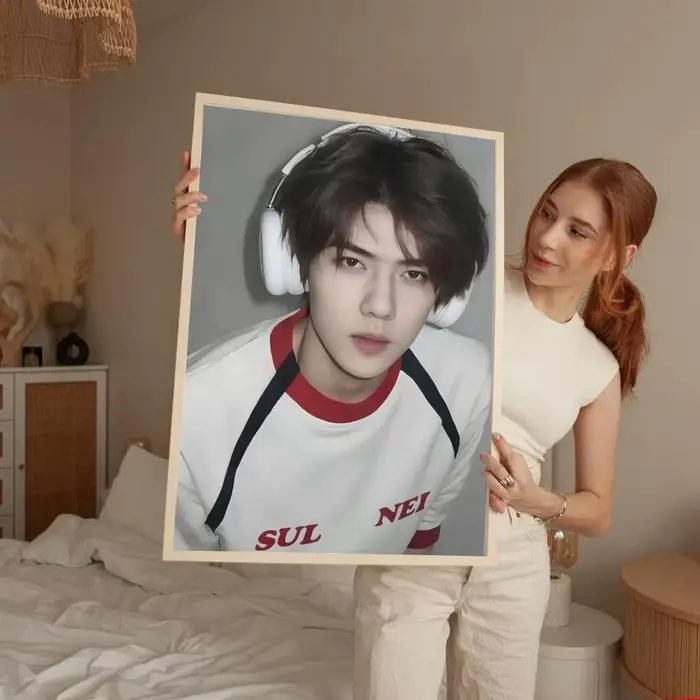 Affiche artistique autocollante du groupe de garçons EXO