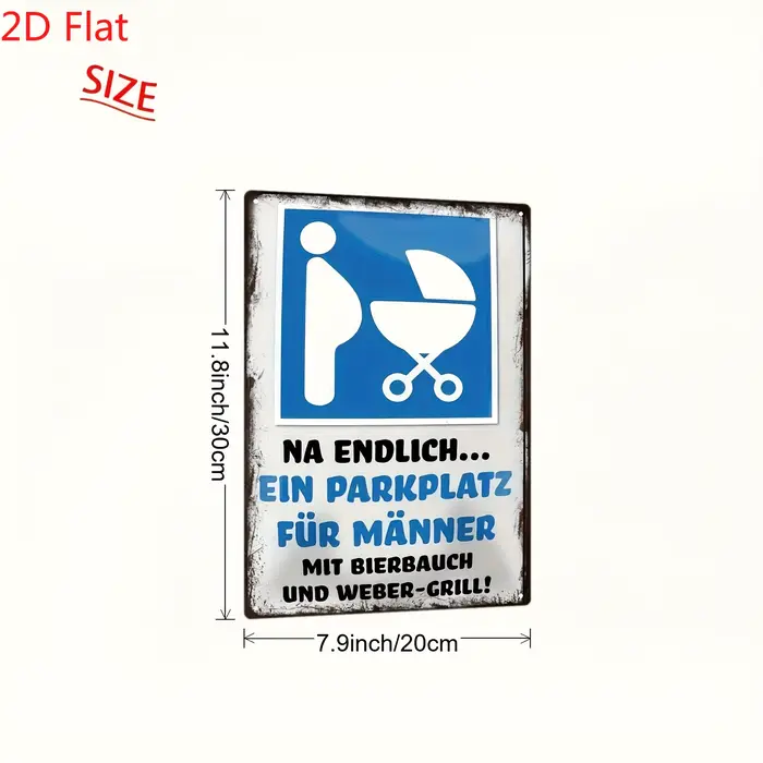 Panneau de stationnement plat 2D pour hommes