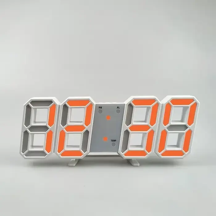 Table 3D LED réveil Date/température pour la maison cuisine bureaux horloge décoration jardin horlog