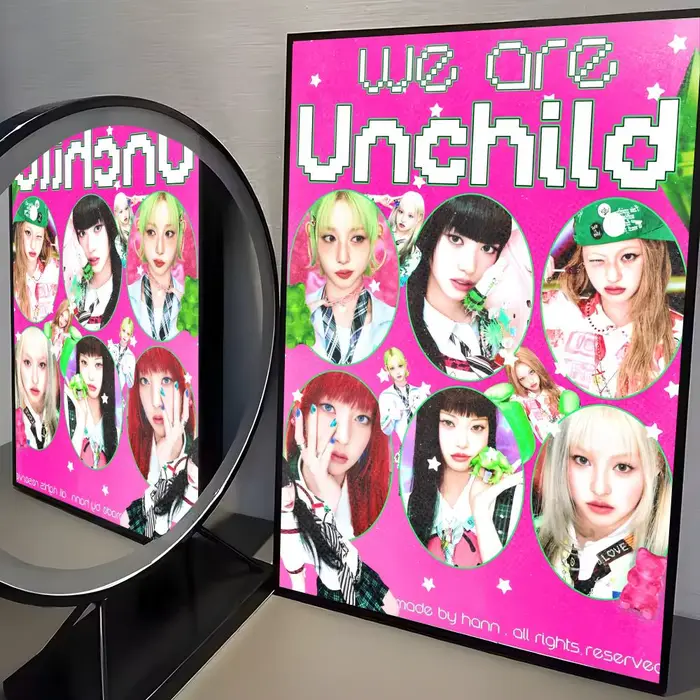 Affiche murale en toile de coton de haute qualité, peinture et calligraphie du groupe Kpop U-UNCHILD