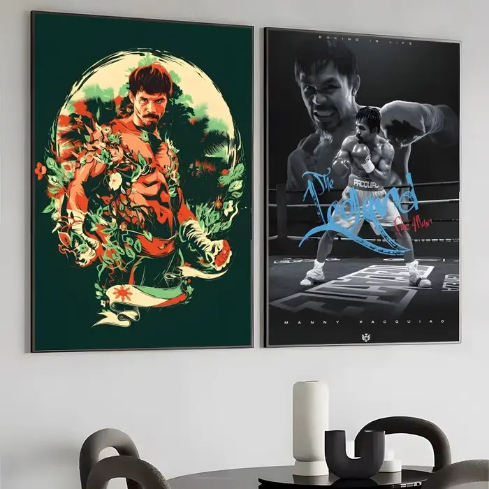 Affiche murale de boxe M-Manny P-Pacquiao