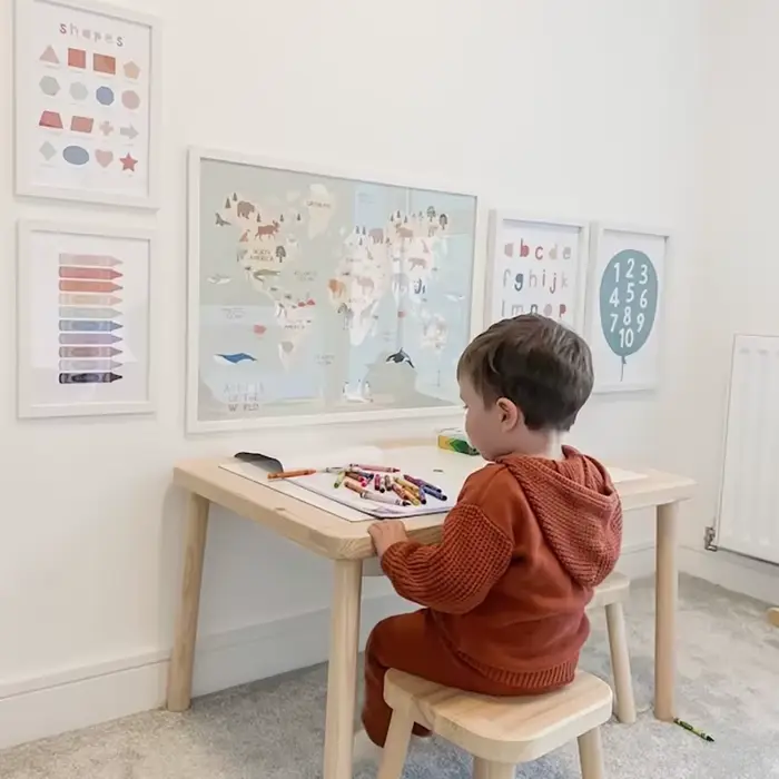 Toile de peinture de carte du monde