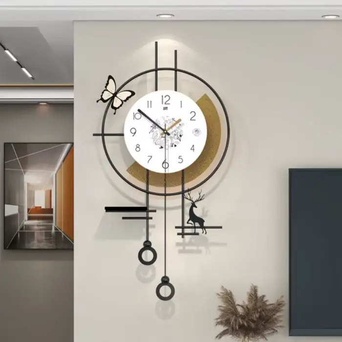 Horloges murales modernes, horloge murale d'art de luxe, décoration de salon, mécanisme silencieux é