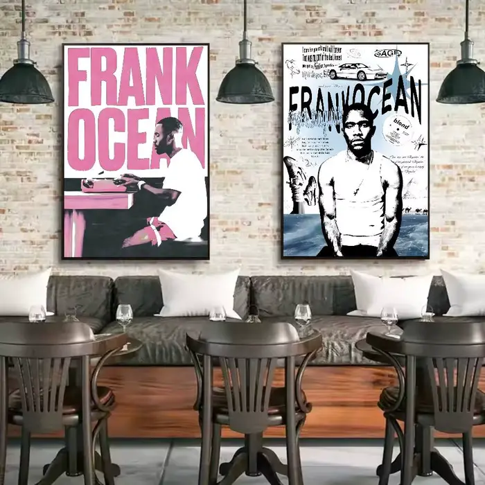 Affiche murale Hip Hop a-artiste Frank o-océan, art imprimé adapté au salon, chambre à coucher, bar, salon, décoration de maison, cadeau