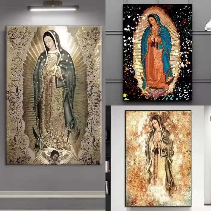 Peinture sur toile de dame catholique d'issa upe