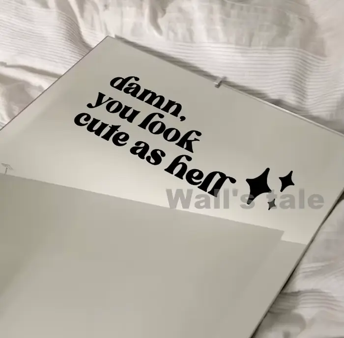 Autocollant d'affirmation de miroir, autocollant en vinyle avec citation de l'enfer, cadeau de demoi