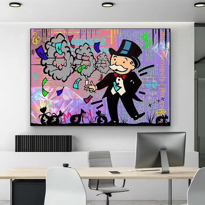 Alec monopole toile peinture Graffiti millionnaire argent rue Art affiches imprime photo pour salon décor Cuadro sans cadre