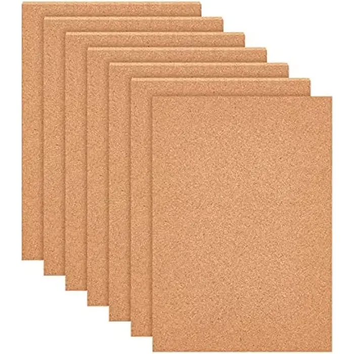 Paquet de 6 feuilles de liège auto-adhésives (5mm d'épaisseur) carrelage tapis