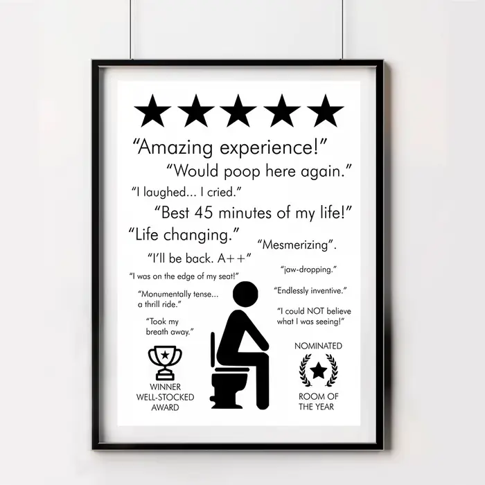 Affiche imprimée avec citation de salle de bain