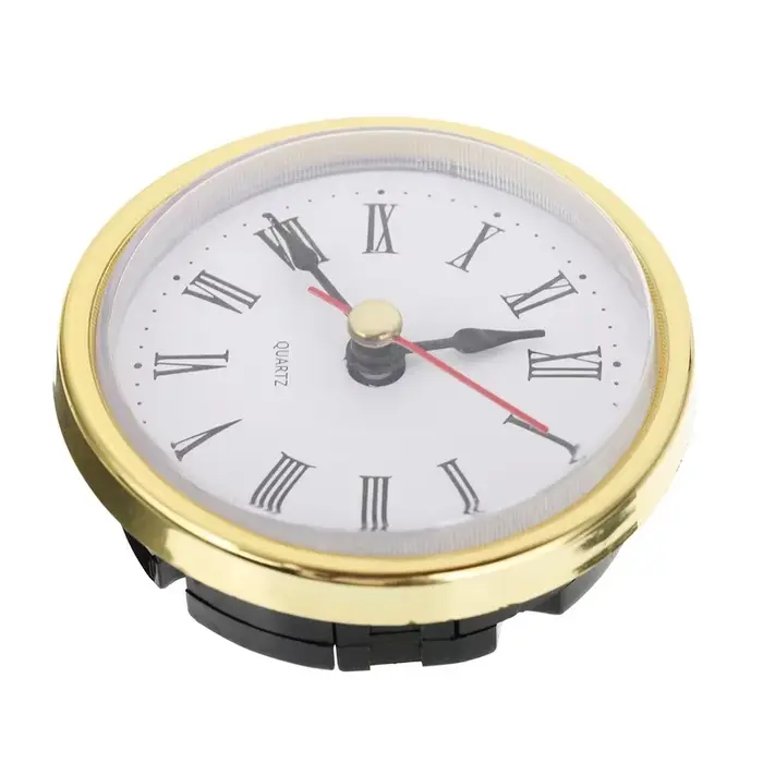 Horloge classique à mouvement à quartz artisanal, horloges rondes, insert de tête, chiffres romains 