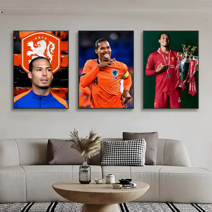 Affiche autocollante de la star du football V-Virgil van Dijk