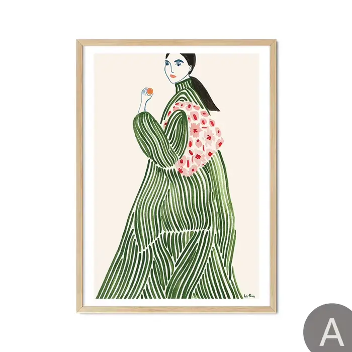 Van Gogh Botanica Verde ligne abstraite fleur Art géométrique printemps toile décorative impression