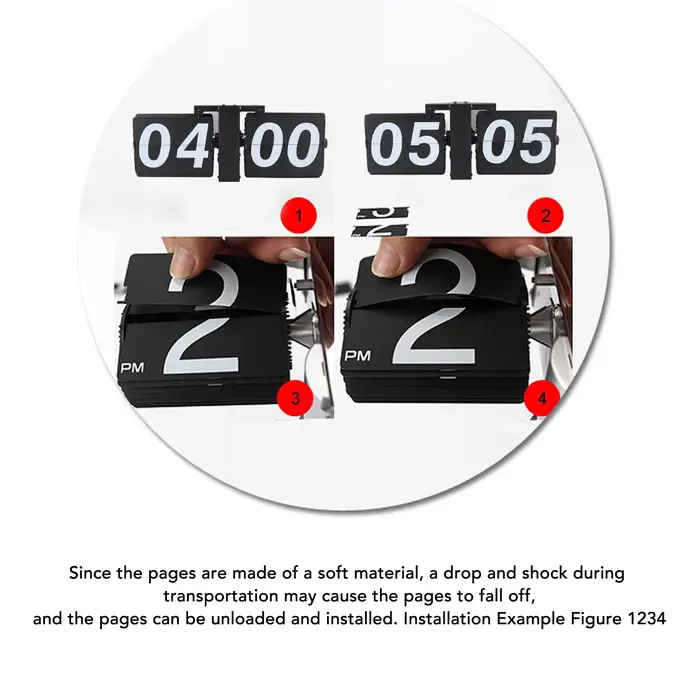 Horloge numérique rétro rabattable 24 heures