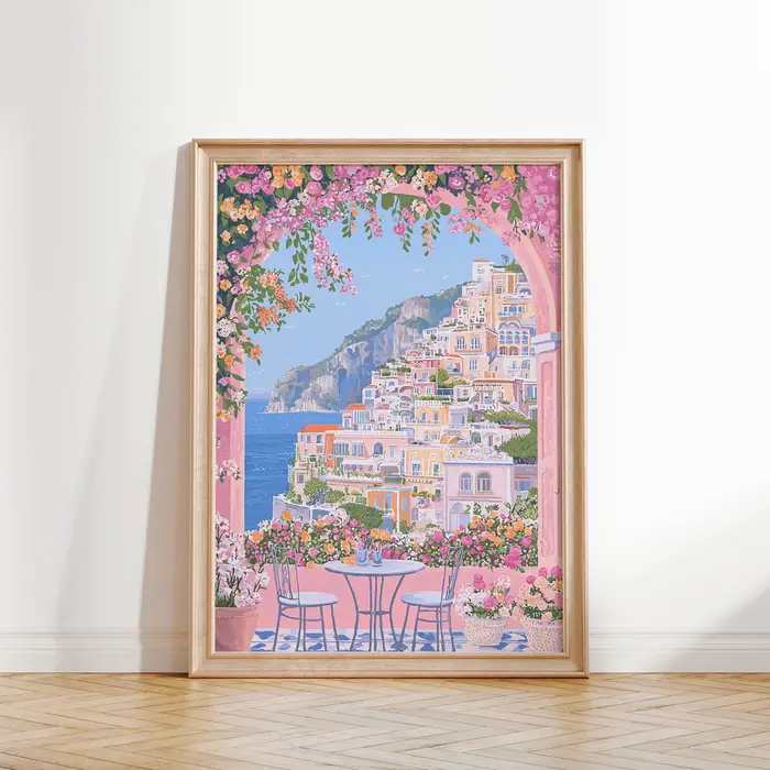 1pc moderne paysage urbain voyage murale fleurs roses Nature