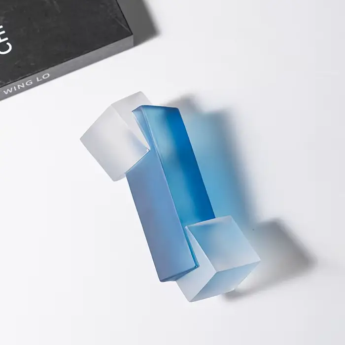 Décor géométrique en acrylique bleu de luxe moderne
