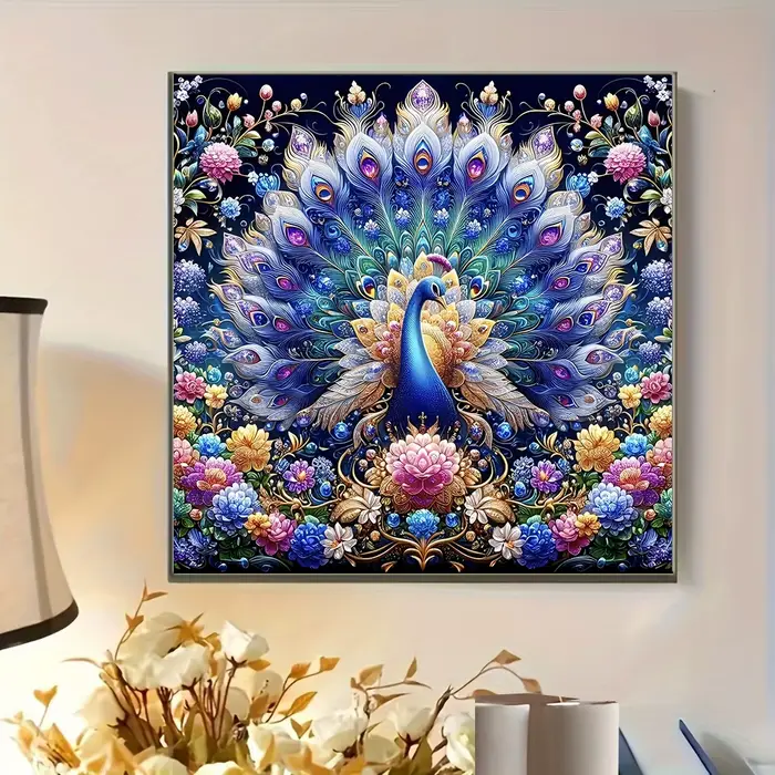 1 Kit de peinture diamant motif paon