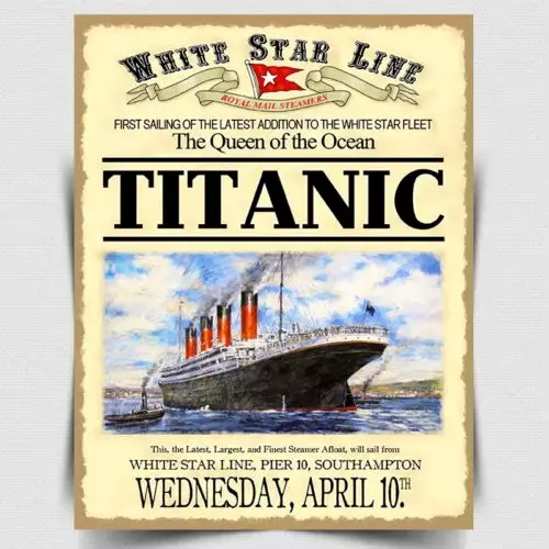 Plaque Métallique Style Vintage Titanic, Panneau Publicitaire Mural en Aluminium