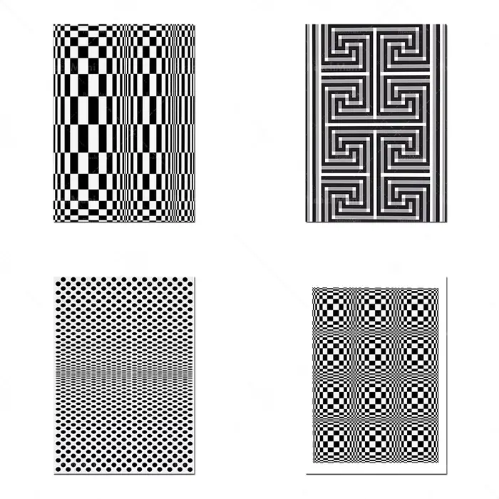 Art d'illusion d'optique: impressions géométriques abstraites en noir et blanc, impressions d'art contemporain, peintures murales scandinaves modernes, geo moderne