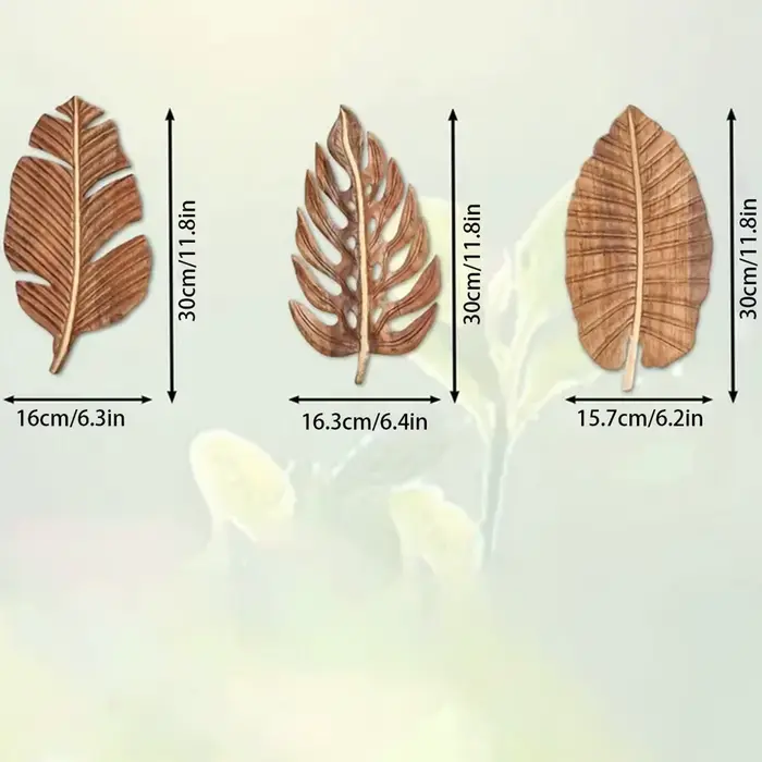 Décor artistique mural en feuilles de bois