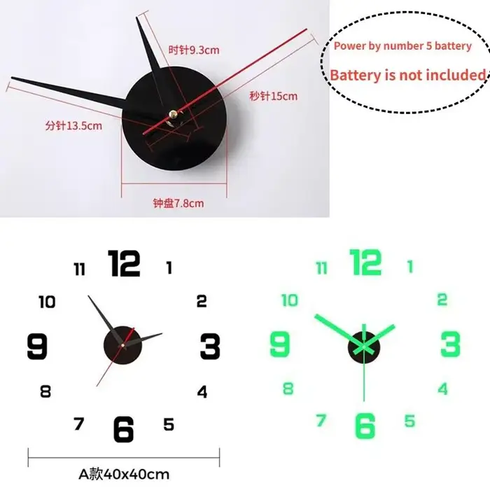Horloge numérique lumineuse, horloge murale stéréoscopique DIY, horloge silencieuse, horloge murale pour salon, chambre à coucher, décorations pour la maison